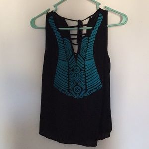 Open back lace print shirt